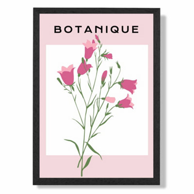 Artze Wall Art Pink Foxglove Flower Market Boho Art Print With Black Frame Size: A4 from B&Q