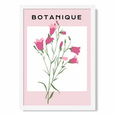 Artze Wall Art Pink Foxglove Flower Market Boho Art Print With White Frame Size: A4 from B&Q