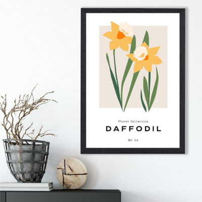 Artze Wall Art Yellow Daffodil Flower Market Spring Framed Print Size: A3 With Black Frame from B&Q