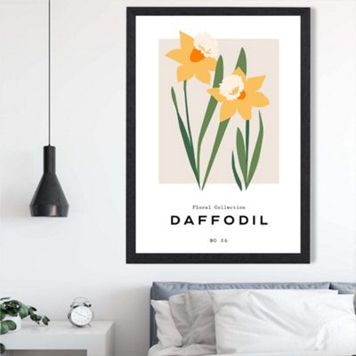 Artze Wall Art Yellow Daffodil Flower Market Spring Framed Print Size: A2 With Black Frame from B&Q