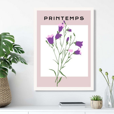 Artze Wall Art Purple Wildflower Plant Flower Market Simplicity Framed Print Size: A3 With White Frame from B&Q