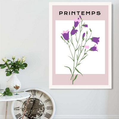 Artze Wall Art Purple Wildflower Plant Flower Market Simplicity Framed Print Size: A2 With White Frame from B&Q