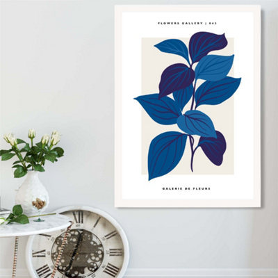 Artze Wall Art Blue Botanicals Flower Market Exhibition Framed Print Size: A2 With White Frame from B&Q