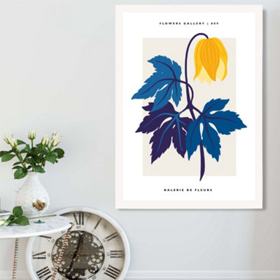 Artze Wall Art Abstract Yellow And Blue Tulip Flower Market Gallery Framed Print Size: A2 With White Frame from B&Q
