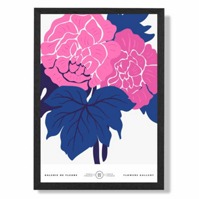 Artze Wall Art Pink And Blue Allium Flower Market Gallery Art Print With Black Frame Size: A4 from B&Q