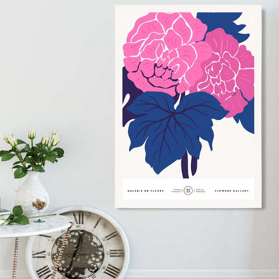 Artze Wall Art Pink And Blue Allium Flower Market Gallery Framed Print Size: A2 With White Frame from B&Q