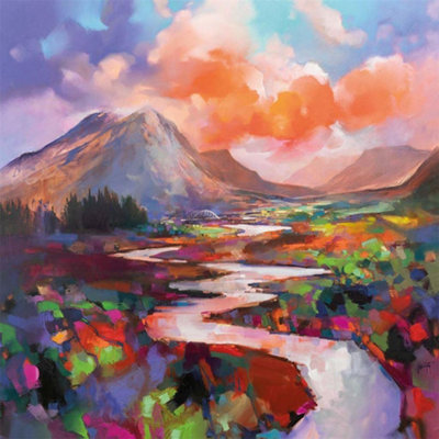 B&Q Scott Naismith Etive Flow Framed Canvas Print Multicoloured (40Cm X 40Cm)