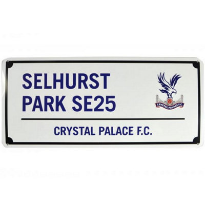 Crystal Palace Fc Selhurst Park Se25 Metal Plaque White/blue (One Size) from B&Q