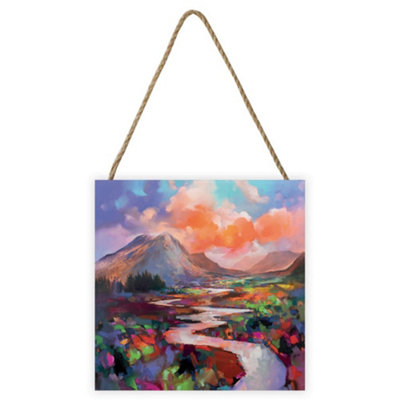 Scott Naismith Etive Flow Wooden Block Multicoloured (20Cm X 20Cm) from B&Q