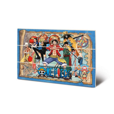  - One Piece Straw Hat Pirates Map Print Multicoloured (20Cm X 29.5Cm)