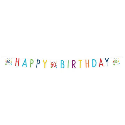 Amscan Letter 50Th Birthday Banner Multicoloured (One Size) from B&Q