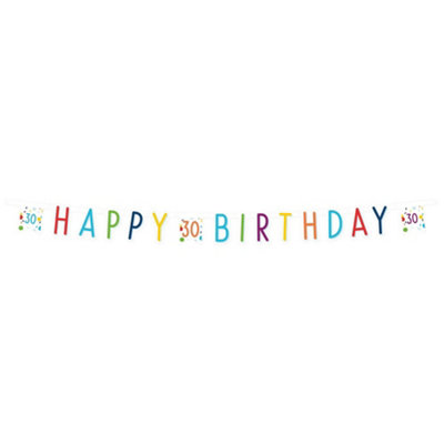 Amscan Confetti 30Th Birthday Banner Multicam (One Size) from B&Q