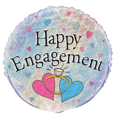 Unique Party Happy Engagement Prism Foil Balloon Multicoloured (One Size) from B&Q