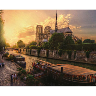 Pyramid International Cathedrale Notre-Dame De Paris Canvas Print Green/yellow (50Cm X 40Cm) from B&Q