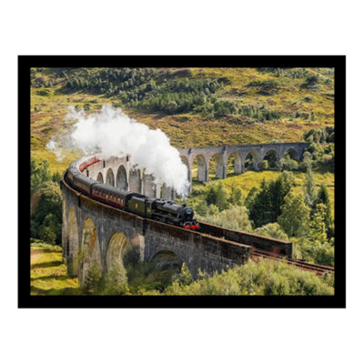 Pyramid International Steam Train On Glenfinnan Viaduct Wooden Plaque Green (20Cm X 29.5Cm) from B&Q
