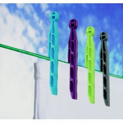  - Supahome Dolly Plastic Clothes Peg (Pack Of 24) Multicoloured (One Size)