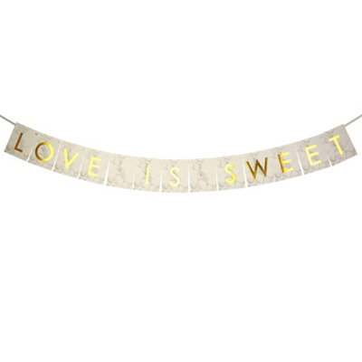 Neviti Love Is Sweet Marble Bunting White/gold (One Size) from B&Q