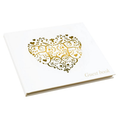 Neviti Vintage Romance Guest Book Ivory/gold (One Size) from B&Q