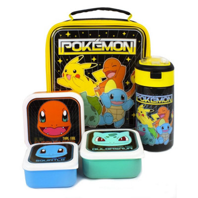 Pokemon Characters Pikachu Lunch Bag And Bottle (Pack Of 5) Multicoloured (One Size) from B&Q