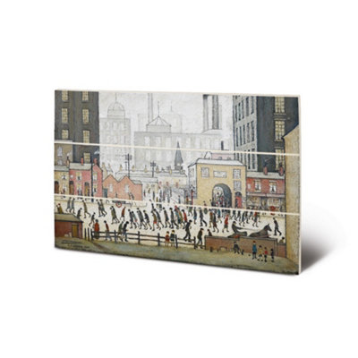 L.s. Lowry Coming From The Mill 1930 Wood Print Multicoloured (20Cm X 29.5Cm) from B&Q