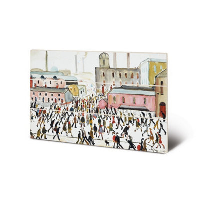 L.s. Lowry Going To Work 1959 Wood Print Multicoloured (20Cm X 29.5Cm) from B&Q