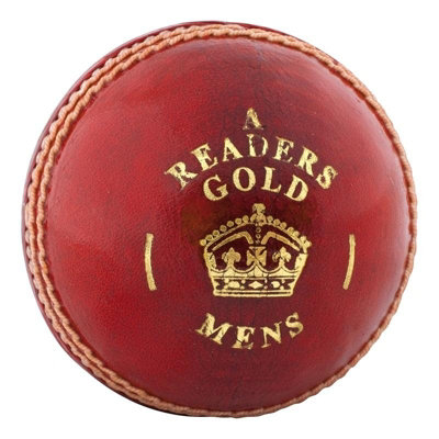  - Readers Mens Gold A Leather Cricket Ball Red (One Size)