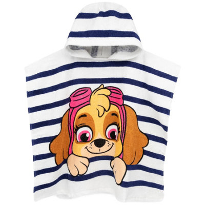 Paw Patrol Childrens/kids Skye Hooded Towel White/navy (One Size) from B&Q