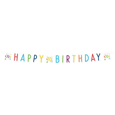 Amscan Confetti 70Th Banner (Pack Of 10) Multicoloured (One Size) from B&Q