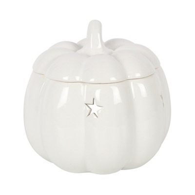 Something Different Ceramic Pumpkin Oil Burner White (One Size)