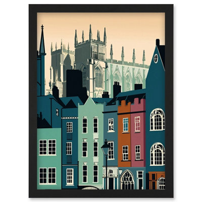 Artery8 York Minster And Shambles Street Cityscape Wall Art PrintA4 Size from B&Q