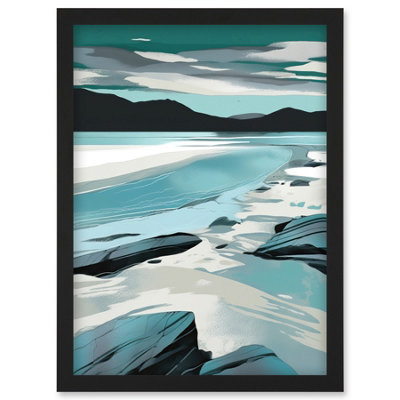 B&Q -  Luskentyre Beach Isle Of Harris Coastal Landscape Wall Art PrintA4 Size