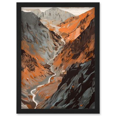 Artery8 Scaffel Pike Hiking Trail Rocky Mountain Landscape Wall Art PrintA4 Size