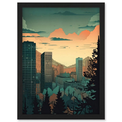 Artery8 Skyscrapers By Forest Urban Architecture Landscape Wall Art PrintA4 Size from B&Q