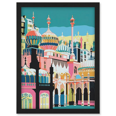 Artery8 Brighton Royal Pavilion Multicoloured Architecture Wall Art PrintA4 Size from B&Q