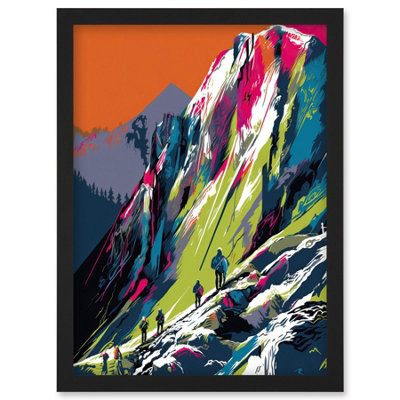 Artery8 Hikers On Helvellyn Mountain Ridge Landscape Wall Art PrintA4 Size from B&Q