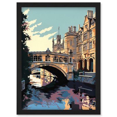 Artery8 Bridge Of Sighs Cambridge University On Cam River Wall Art Print - A4 Size