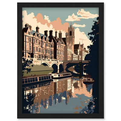 Artery8 River Cam And University Of Cambridge Buildings Wall Art PrintA4 Size from B&Q