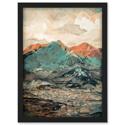 Artery8 Sunrise In Lienz Austria City Under Mountain Range Wall Art PrintA4 Size from B&Q