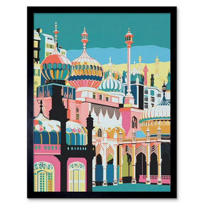 Artery8 Framed Wall Art Brighton Royal Pavilion Multicoloured Architecture12X16 Inch from B&Q