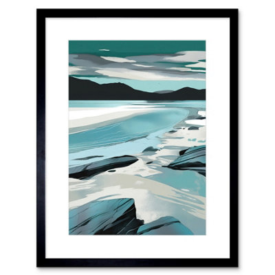 Artery8 Wall Art Print Luskentyre Beach Isle Of Harris Coastal Landscape Artwork Framed 9X7 Inch from B&Q