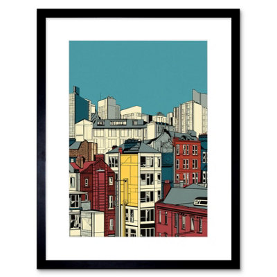 Artery8 Wall Art Print Manchester City Architecture Styles Cityscape Artwork Framed 9X7 Inch from B&Q