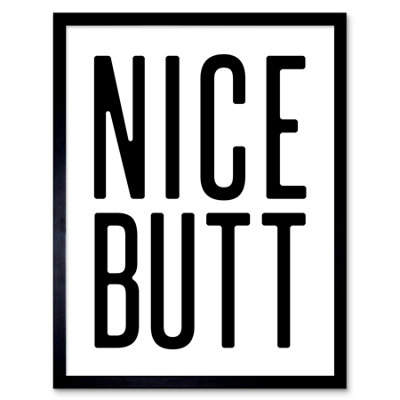 Artery8 Framed Wall Art Toilet Nice Butt Funny Bathroom Sign Decor12X16 Inch from B&Q