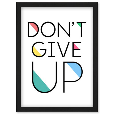 Artery8 Don't Give Up Inspirational Positive Motivational Gym Workout Living Room Aesthetic Wall Art PrintA4 Size from B&Q