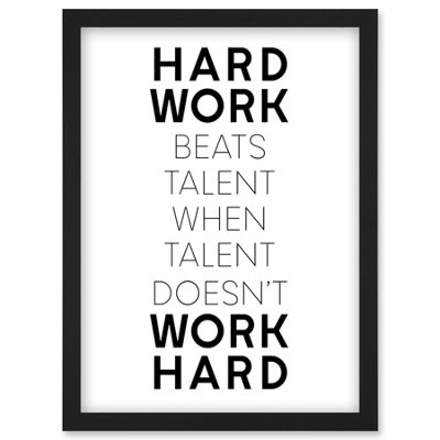 Artery8 Gym Motivation Hard Work Beats Talent Inspirational Exercise Wall Art Wall Art PrintA4 Size from B&Q