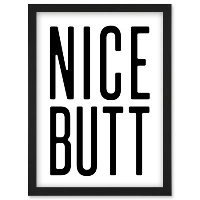 Artery8 Toilet Wall Art Nice Butt Funny Bathroom Sign Decor Wall Art PrintA4 Size from B&Q