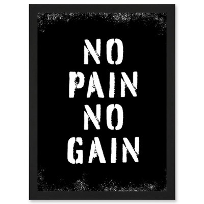 Artery8 Exercise Decor Inspiration No Pain No Gain Inspirational Gym Decor Wall Art Wall Art PrintA4 Size from B&Q