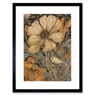 Artery8 Wall Art Print Spring Wildflowers Pastel Colour Artwork Framed 9X7 Inch from B&Q