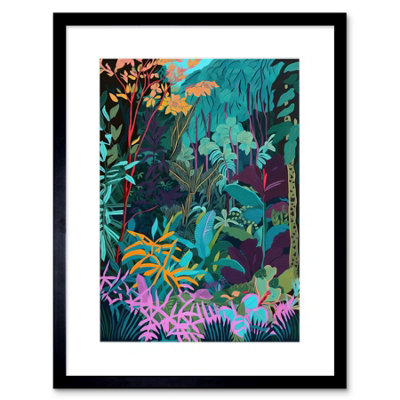 Artery8 Wall Art Print Tropical Jungle Forest Vibrant Colour Artwork Framed 9X7 Inch from B&Q