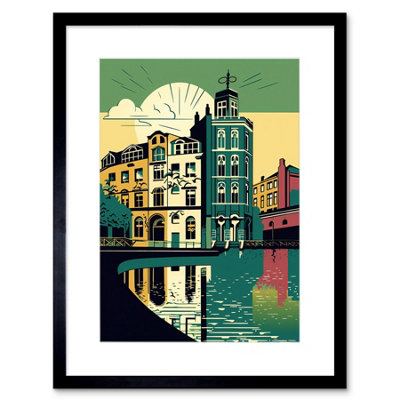 Artery8 Wall Art Print Leeds City Architecture Waterfront Artwork Framed 9X7 Inch from B&Q