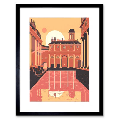 Artery8 Wall Art Print Roman Baths Georgian Architecture Artwork Framed 9X7 Inch from B&Q